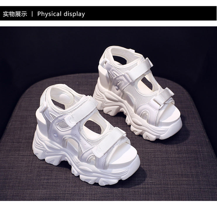 High Heel Platform Sandals - Chunky Wedge Summer Slides