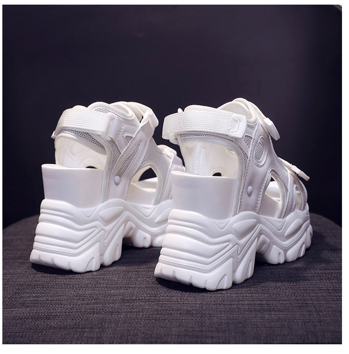 High Heel Platform Sandals - Chunky Wedge Summer Slides