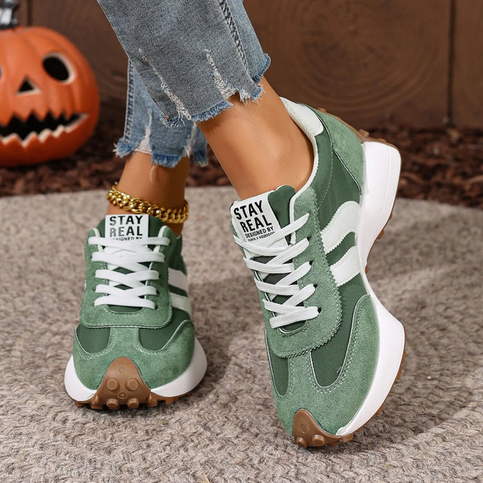 Women Sneakers Retro Casual Flat Bottom Round Toe Sports Shoes Spring Autumn Sneakers Women Fashionable Designer Shoes Women