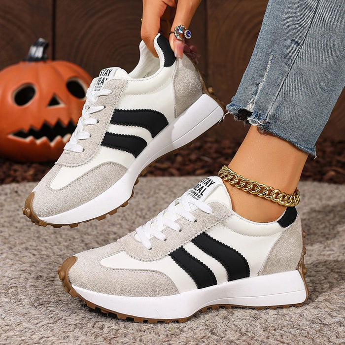 Women Sneakers Retro Casual Flat Bottom Round Toe Sports Shoes Spring Autumn Sneakers Women Fashionable Designer Shoes Women