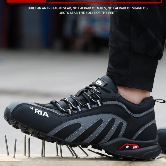 Lightweight for Running Safety Shoes Men Waterproof Slip on Work Steel Toe Boots Lightweight Shockproof Design Sneaker
