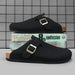 Suede Leather Cork Clogs – Comfortable Closed Toe Footbed Sandals