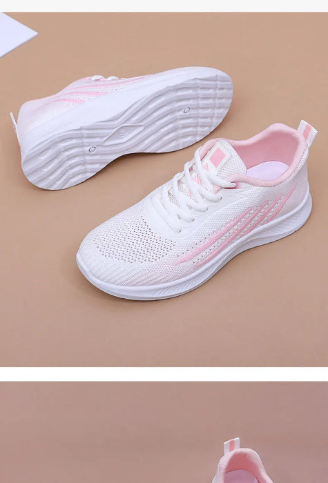Women's Lightweight Running Shoes Summer Breathable Lace-Up Gym Walking Training  Cushioned Sole Non Slip Fatigue Relief Casual