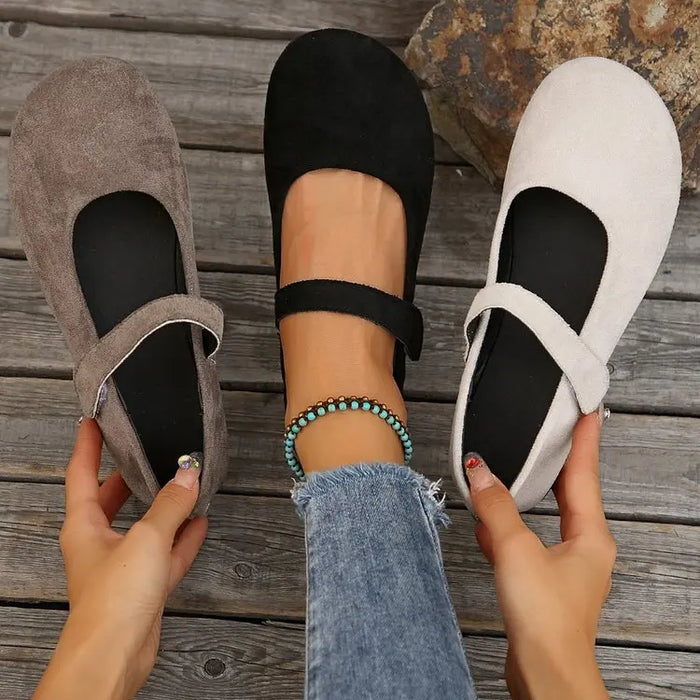 Retro Single Shoes for Women Spring Autumn Large Size Flats Female Shallow Mouth Round Toe Solid Colour Loafers Sapatos Feminino