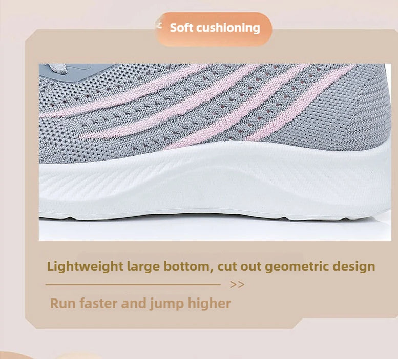 Women's Lightweight Running Shoes Summer Breathable Lace-Up Gym Walking Training  Cushioned Sole Non Slip Fatigue Relief Casual