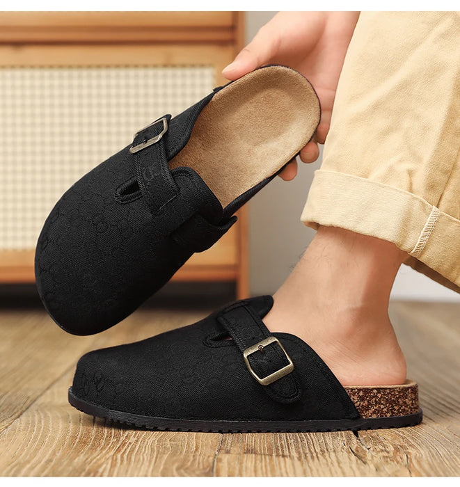 thick bottom cork mule sandals