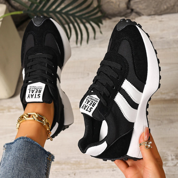 Women Sneakers Retro Casual Flat Bottom Round Toe Sports Shoes Spring Autumn Sneakers Women Fashionable Designer Shoes Women