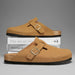 Suede Leather Cork Clogs – Comfortable Closed Toe Footbed Sandals