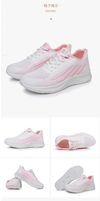 Women's Lightweight Running Shoes Summer Breathable Lace-Up Gym Walking Training  Cushioned Sole Non Slip Fatigue Relief Casual