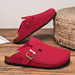 Suede Leather Cork Clogs – Comfortable Closed Toe Footbed Sandals