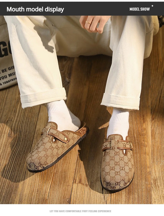 thick bottom cork mule sandals