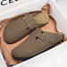 Suede Leather Cork Clogs – Comfortable Closed Toe Footbed Sandals