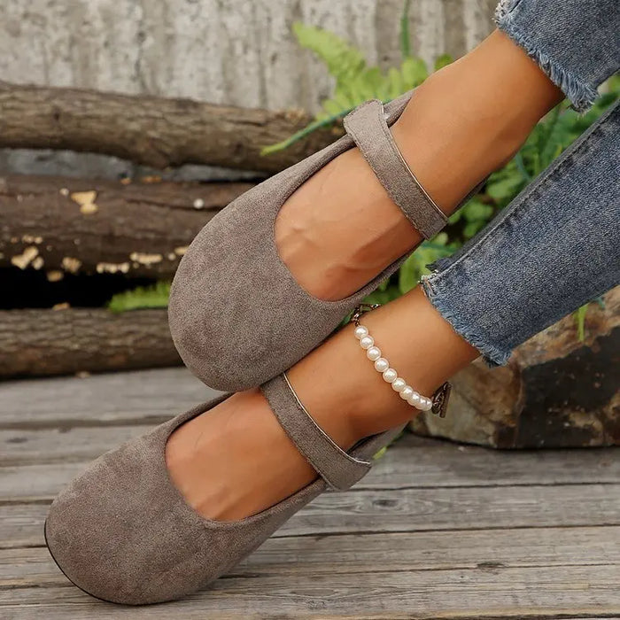 Retro Single Shoes for Women Spring Autumn Large Size Flats Female Shallow Mouth Round Toe Solid Colour Loafers Sapatos Feminino