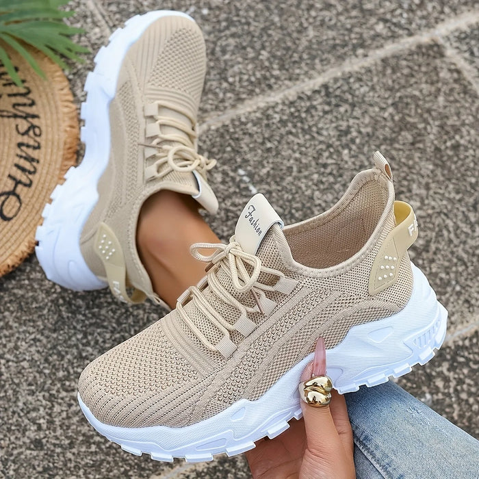 Breathable Knit Sneakers Fashion Comfortable Slip Resistant Soft Sole Shoes for Men Outdoor Walking
