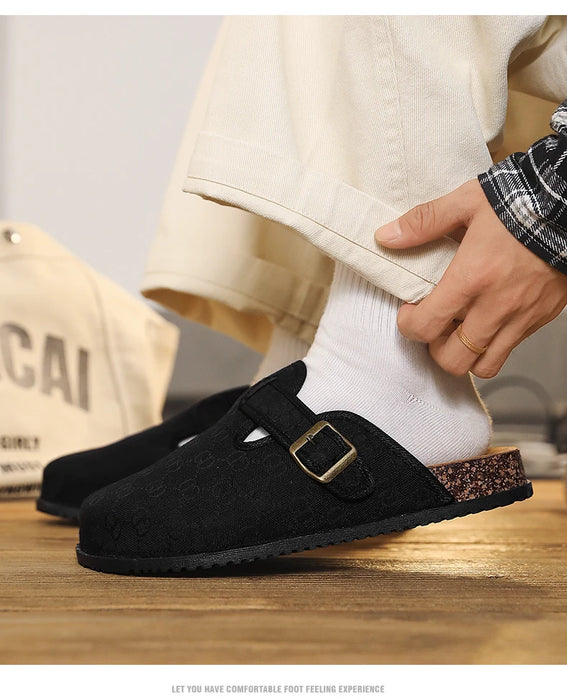 thick bottom cork mule sandals