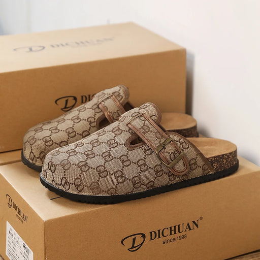 thick bottom cork mule sandals