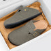 Suede Leather Cork Clogs – Comfortable Closed Toe Footbed Sandals