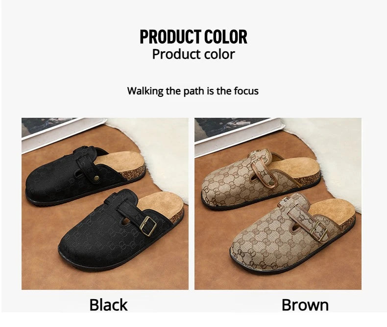 thick bottom cork mule sandals