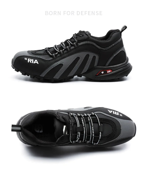 Lightweight for Running Safety Shoes Men Waterproof Slip on Work Steel Toe Boots Lightweight Shockproof Design Sneaker