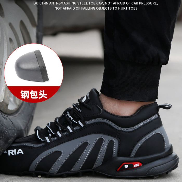 Lightweight for Running Safety Shoes Men Waterproof Slip on Work Steel Toe Boots Lightweight Shockproof Design Sneaker