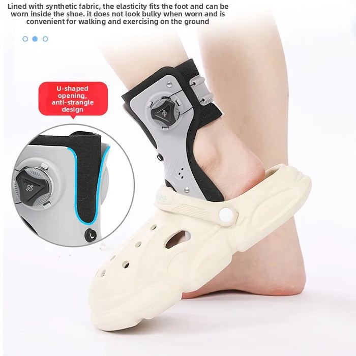 Inflatable Drop Foot Brace Orthosis-AFO Ankle Support With Comfortable Adjustable Buckle for Hemiplegia Stroke Shoes Walking