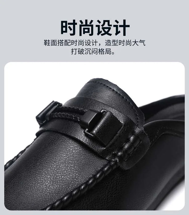 Lightweight Half Shoes For Men Mules Summer Man Slides Slip On Flats Men Driving Casual Shoes Leather Semi-Drag Loafers Slippers