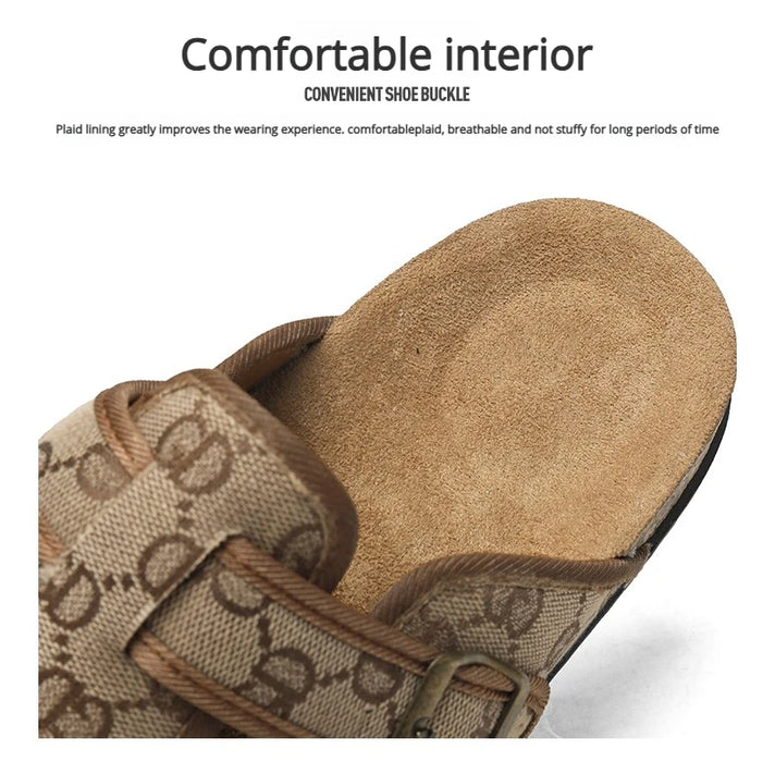 thick bottom cork mule sandals