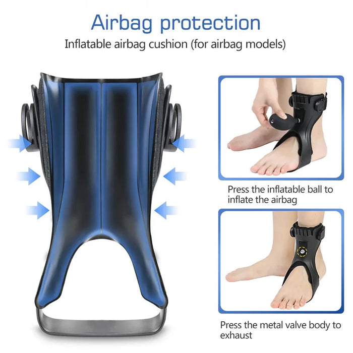 Inflatable Drop Foot Brace Orthosis-AFO Ankle Support With Comfortable Adjustable Buckle for Hemiplegia Stroke Shoes Walking