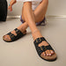 Soft Footbed Suede Cork Sandals – Comfortable Retro Clogs for Women