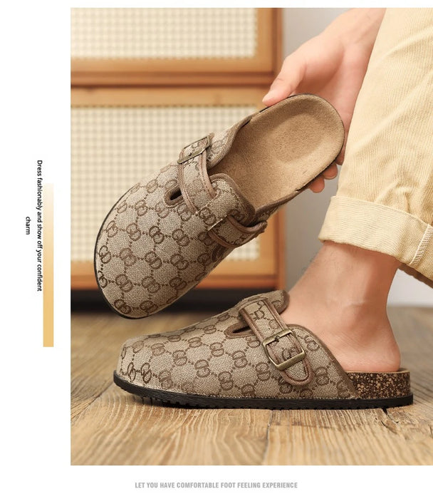 thick bottom cork mule sandals