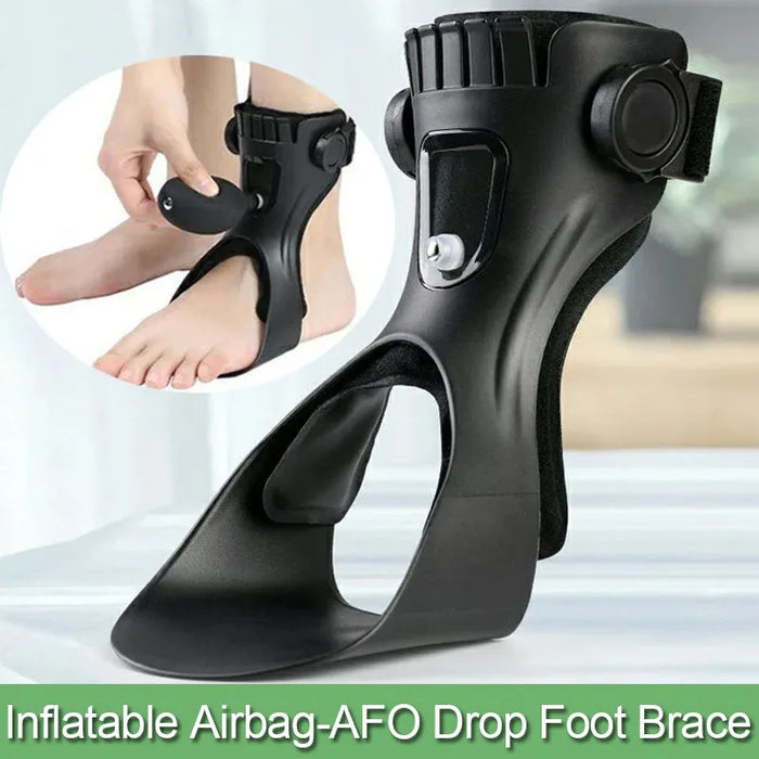 Inflatable Drop Foot Brace Orthosis-AFO Ankle Support With Comfortable Adjustable Buckle for Hemiplegia Stroke Shoes Walking