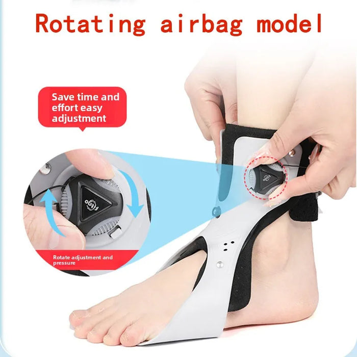 Inflatable Drop Foot Brace Orthosis-AFO Ankle Support With Comfortable Adjustable Buckle for Hemiplegia Stroke Shoes Walking