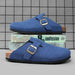 Suede Leather Cork Clogs – Comfortable Closed Toe Footbed Sandals