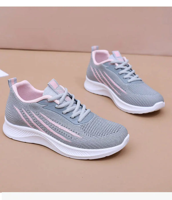 Women's Lightweight Running Shoes Summer Breathable Lace-Up Gym Walking Training  Cushioned Sole Non Slip Fatigue Relief Casual