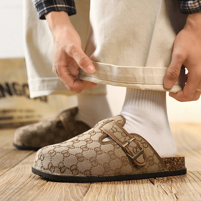 thick bottom cork mule sandals