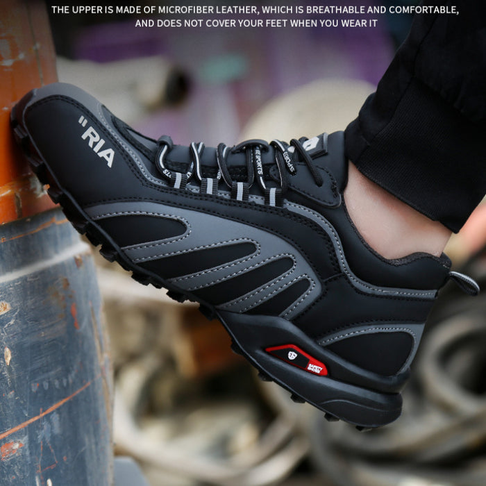 Lightweight for Running Safety Shoes Men Waterproof Slip on Work Steel Toe Boots Lightweight Shockproof Design Sneaker