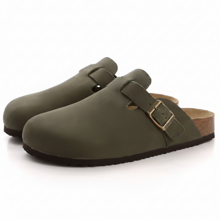 Leather Bockon Slippers