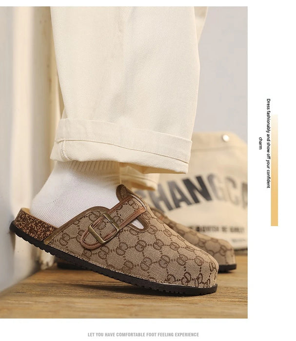 thick bottom cork mule sandals