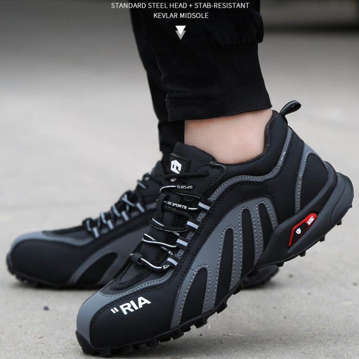 Lightweight for Running Safety Shoes Men Waterproof Slip on Work Steel Toe Boots Lightweight Shockproof Design Sneaker
