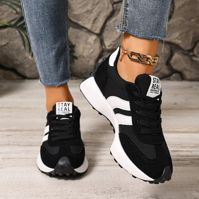 Women Sneakers Retro Casual Flat Bottom Round Toe Sports Shoes Spring Autumn Sneakers Women Fashionable Designer Shoes Women