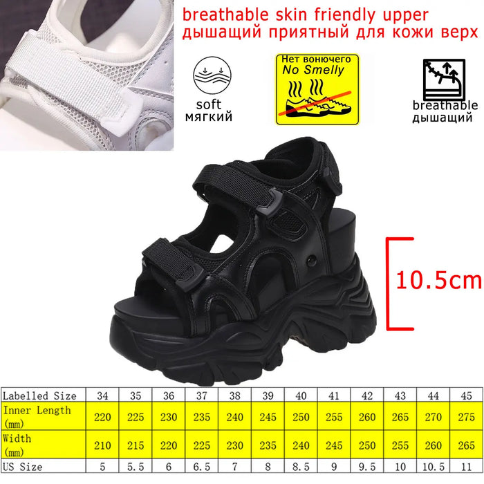High Heel Platform Sandals - Chunky Wedge Summer Slides