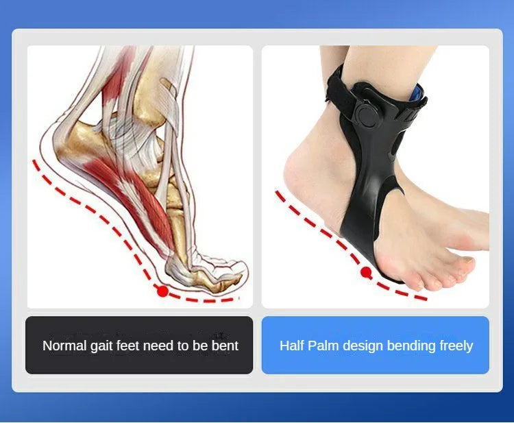 Drop Foot Brace AFO Orthosis Ankle Support with Comfortable Adjustable Buckle for Hemiplegia Stroke Walking Shoes
