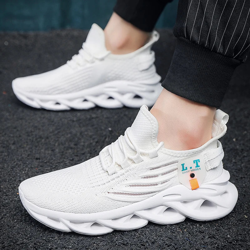 breathable sneakers for comfort - stylish white and black sneakers with gold accents.
