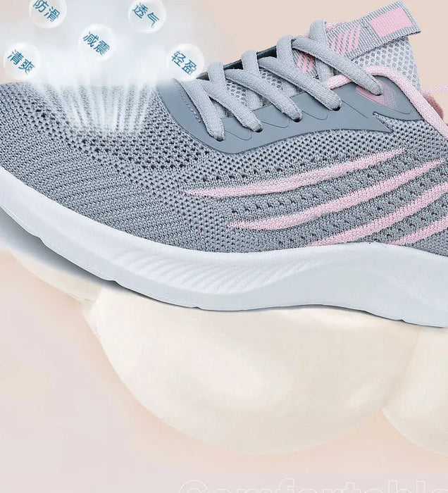 Women's Lightweight Running Shoes Summer Breathable Lace-Up Gym Walking Training  Cushioned Sole Non Slip Fatigue Relief Casual