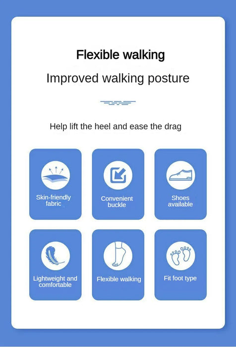 Drop Foot Brace AFO Orthosis Ankle Support with Comfortable Adjustable Buckle for Hemiplegia Stroke Walking Shoes