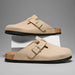 Suede Leather Cork Clogs – Comfortable Closed Toe Footbed Sandals