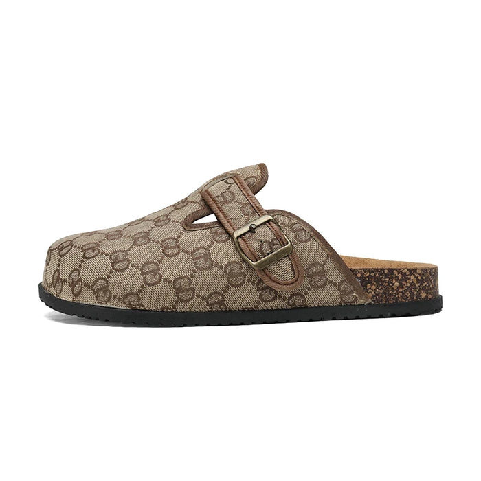 thick bottom cork mule sandals
