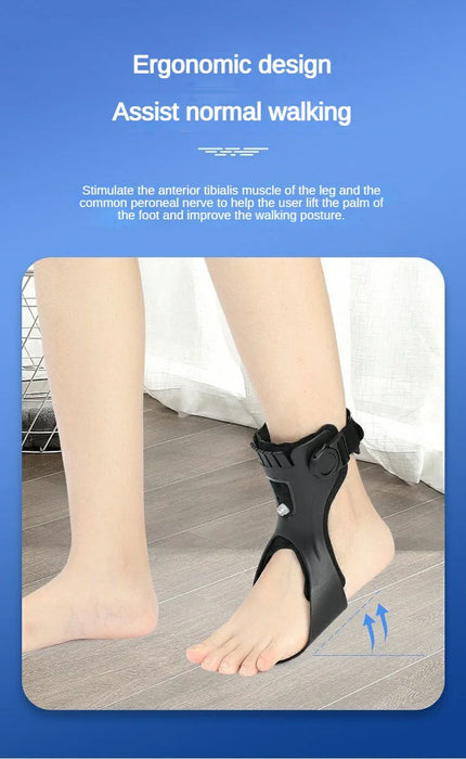 Drop Foot Brace AFO Orthosis Ankle Support with Comfortable Adjustable Buckle for Hemiplegia Stroke Walking Shoes