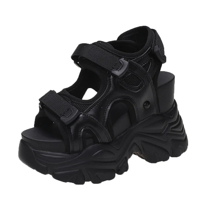 High Heel Platform Sandals - Chunky Wedge Summer Slides