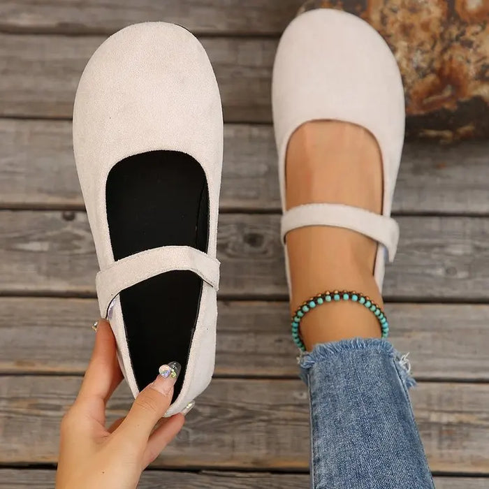 Retro Single Shoes for Women Spring Autumn Large Size Flats Female Shallow Mouth Round Toe Solid Colour Loafers Sapatos Feminino